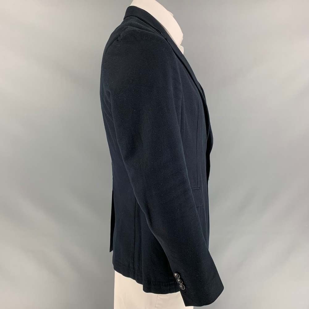 DRIES VAN NOTEN Chest Navy Gold Embellishment Cotton Sport Coat - Picture 3 of 7